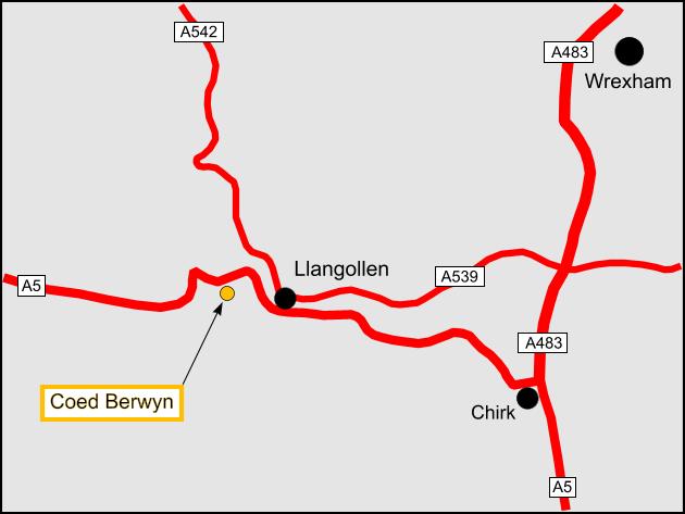 Click to view a full-size version Coed Berwyn map