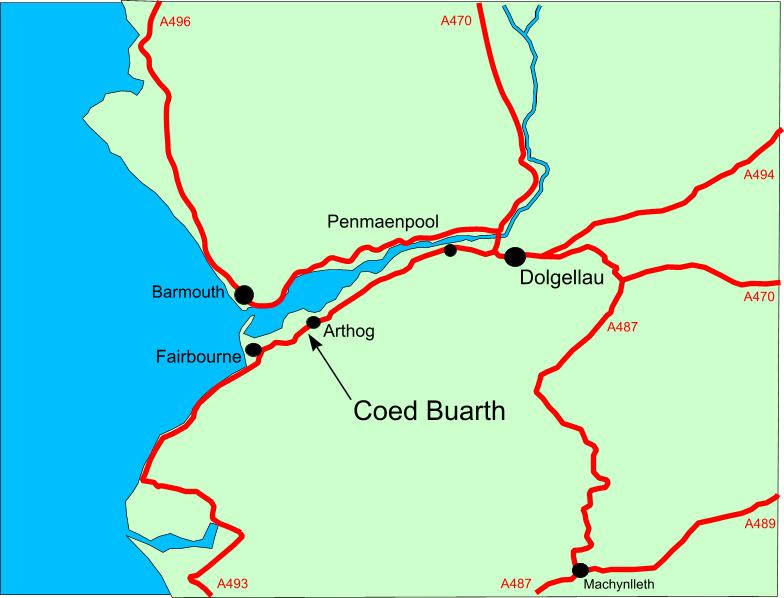 Coed Buarth - Buarth Wood - SOLD map