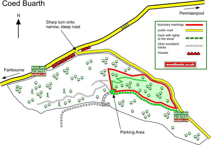 Coed Buarth - Buarth Wood - SOLD map