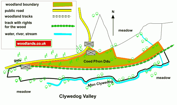 Coed Fron Ddu map