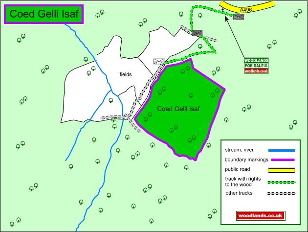 Coed Gelli Isaf map