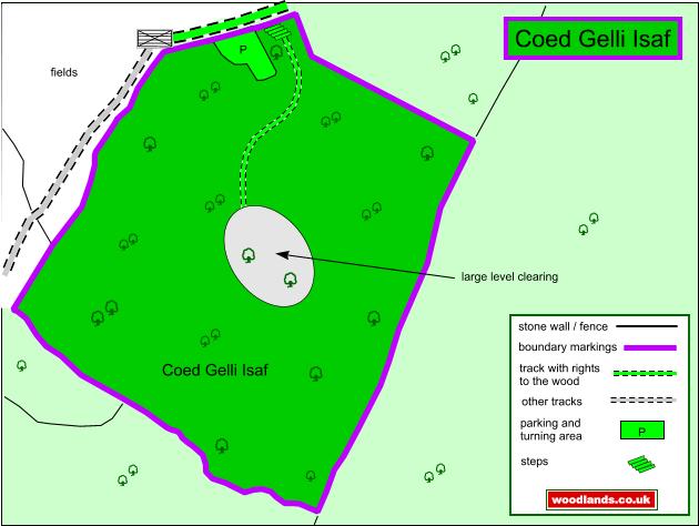 Coed Gelli Isaf map