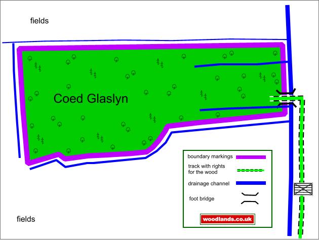 Coed Glaslyn - SOLD map