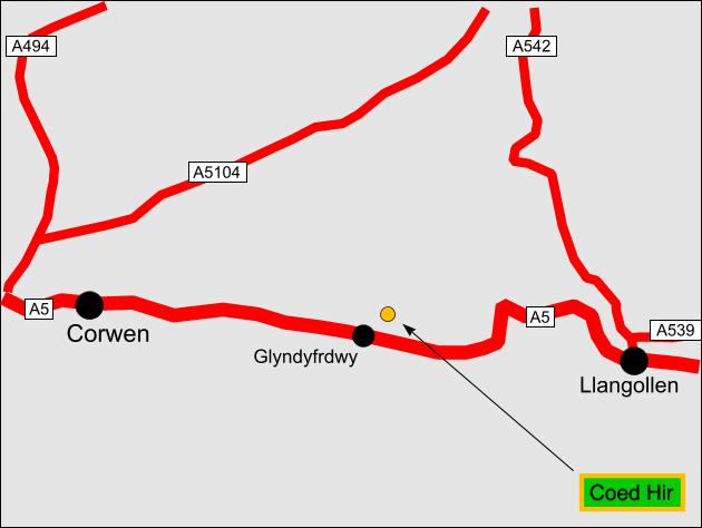 Click to view a full-size version Coed Hir - SOLD map