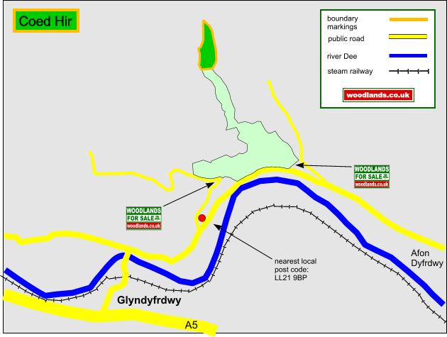 Click to view a full-size version Coed Hir - SOLD map