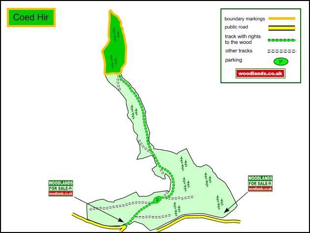 Click to view a full-size version Coed Hir - SOLD map
