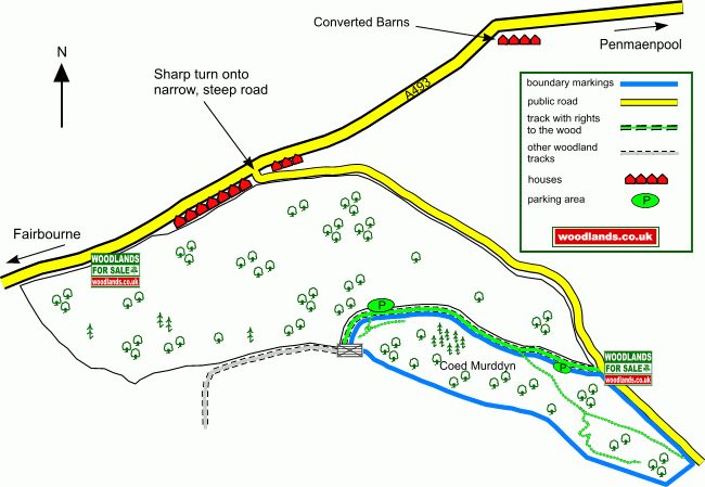 Coed Murddyn - Murddyn Wood - SOLD map