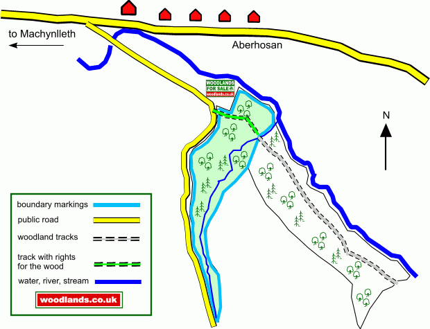Coed Nant Glas - Green Valley Wood - SOLD map