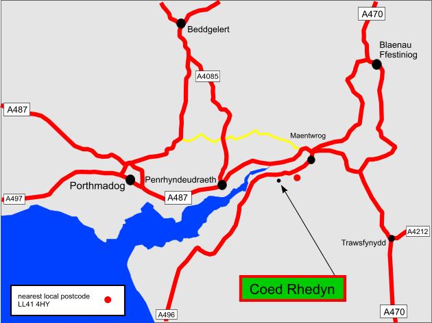 Click to view a full-size version Coed Rhedyn - SOLD map