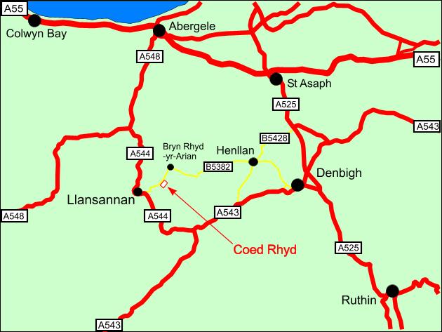 Click to view a full-size version Coed Rhyd - SOLD map