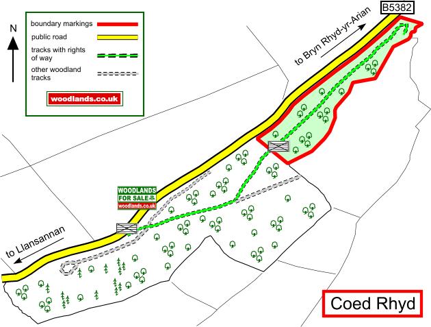 Coed Rhyd - SOLD map