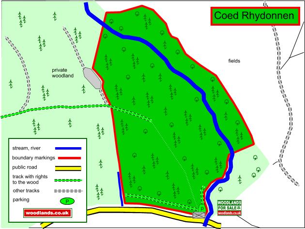 Coed Rhydonnen - SOLD map