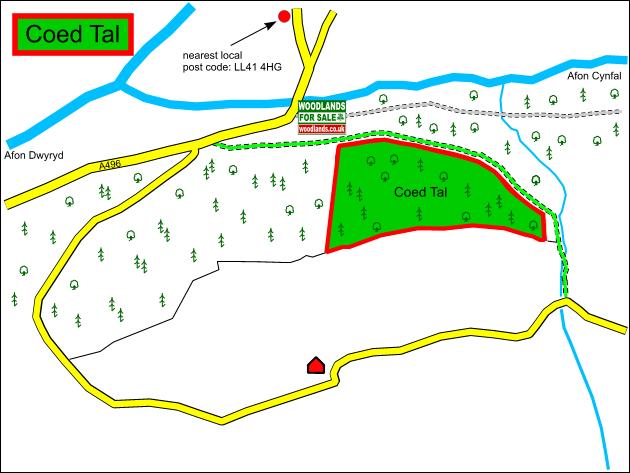 Coed Tal - High Wood - SOLD map
