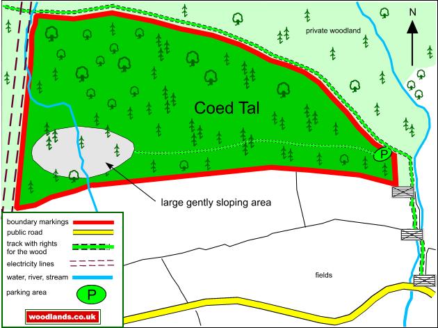 Coed Tal - High Wood - SOLD map