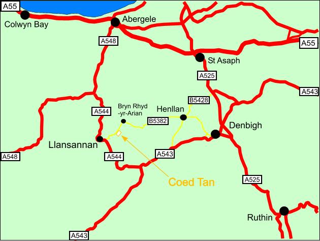 Coed Tan map