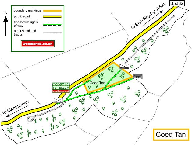 Coed Tan map