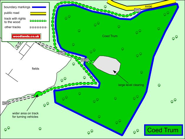 Coed Trum map