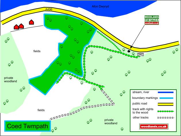 Click to view a full-size version Coed Twmpath - SOLD map