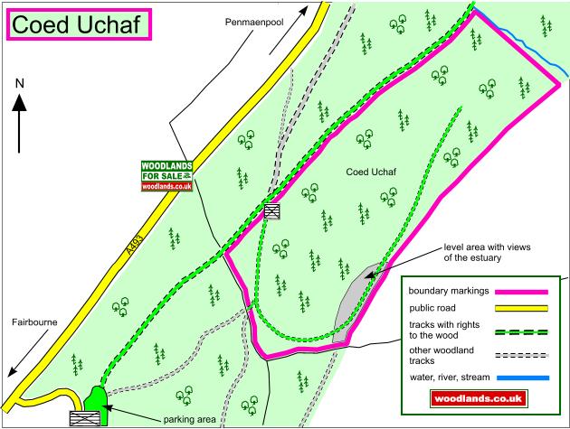 Coed Uchaf - Upper Wood - SOLD map