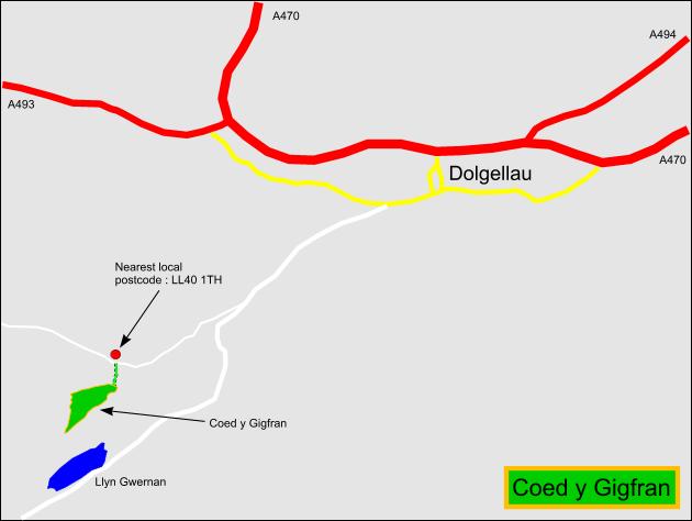 Click to view a full-size version Coed Y Gigfran - Raven Wood - SOLD map
