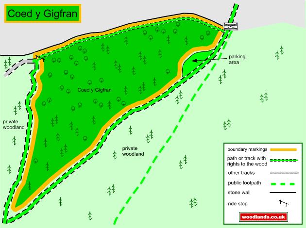 Coed Y Gigfran - Raven Wood - SOLD map