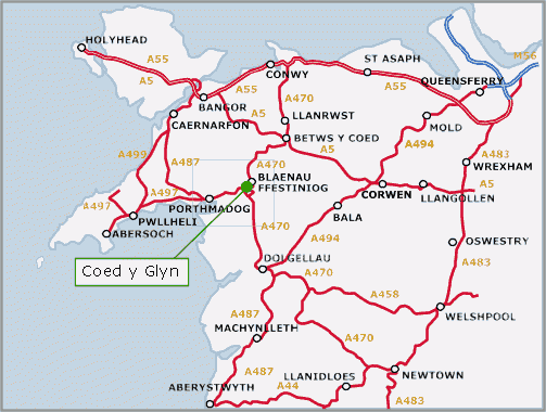 Coed Y Glyn - Valley Wood - SOLD map