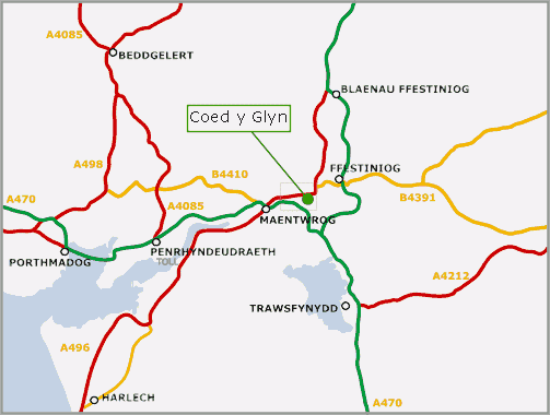 Coed Y Glyn - Valley Wood - SOLD map