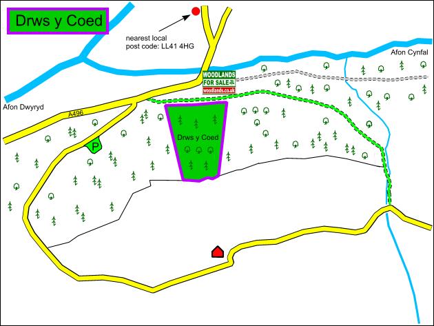 Click to view a full-size version Drws Y Coed map