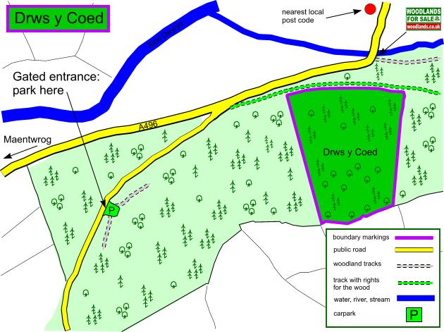 Click to view a full-size version Drws Y Coed map