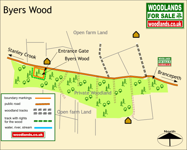Click to view a full-size version Byers Wood map