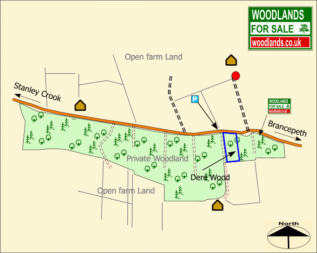 Dere Wood - SOLD map