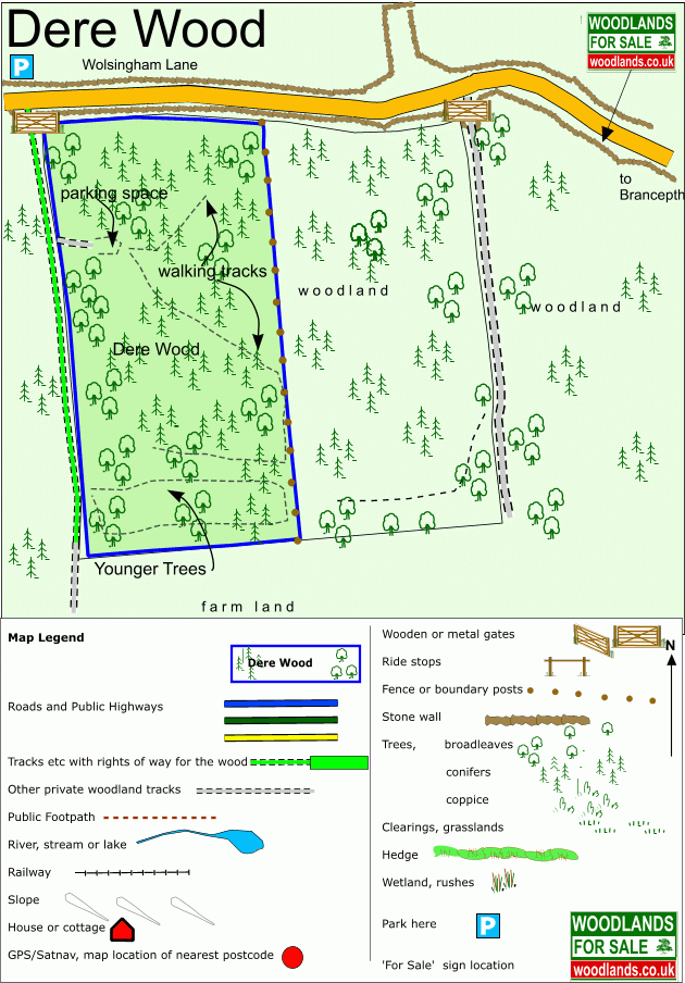 Dere Wood - SOLD map
