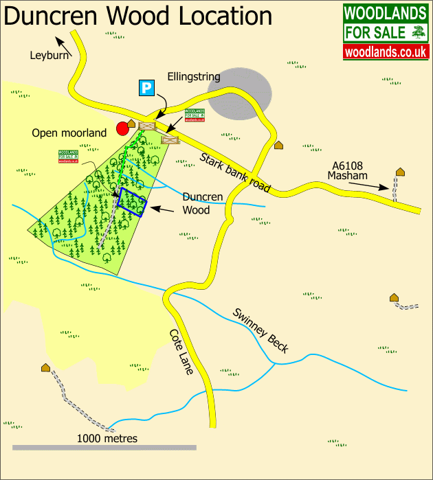 Click to view a full-size version Duncren Wood map