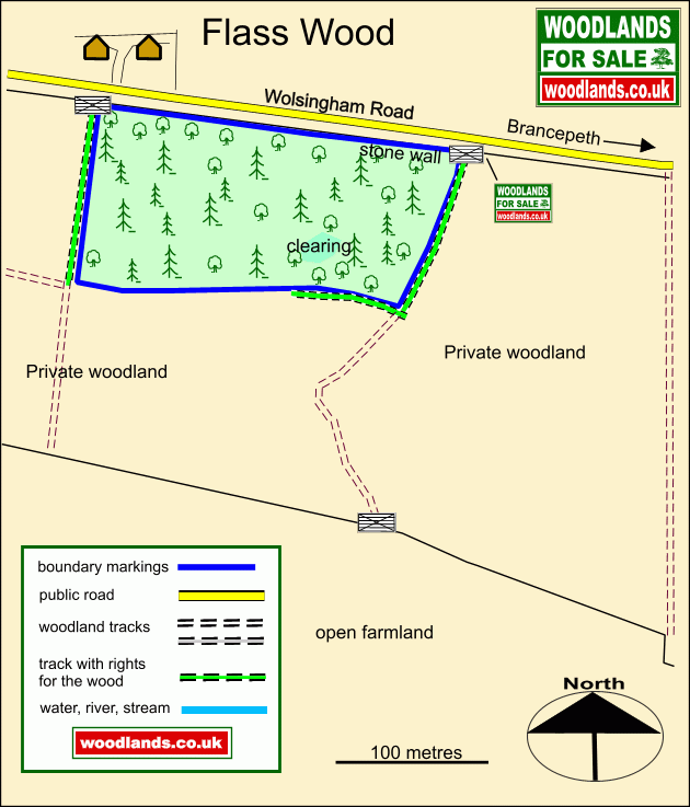 Flass Wood - SOLD map