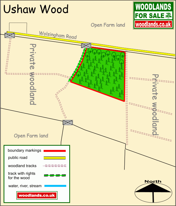 Ushaw Wood - SOLD map