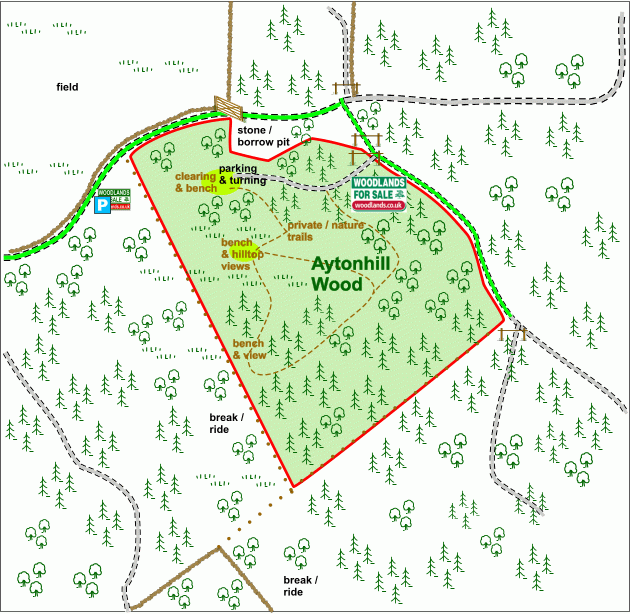 Click to view a full-size version Aytonhill Wood map
