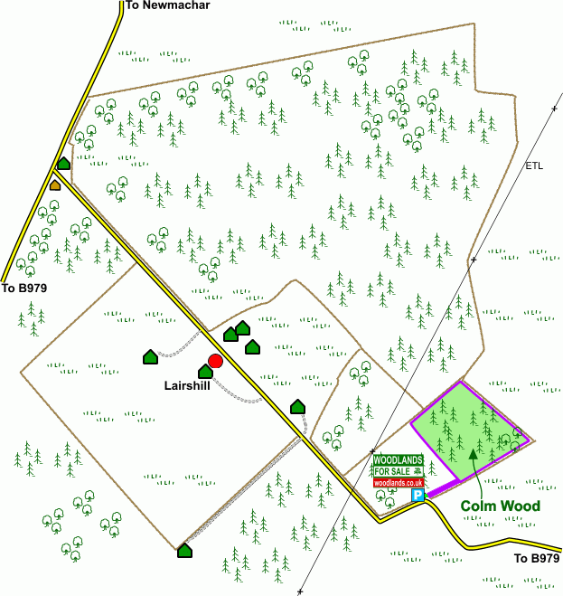 Click to view a full-size version Colm Wood - SOLD map