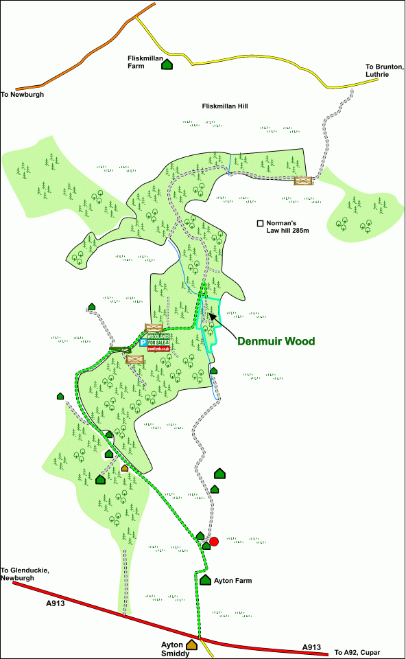 Denmuir Wood - SOLD map