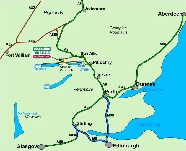 Click to view a full-size version Lairig Wood - SOLD map