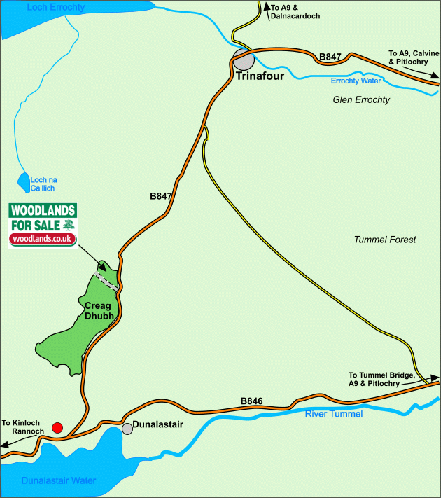 Click to view a full-size version Lairig Wood - SOLD map