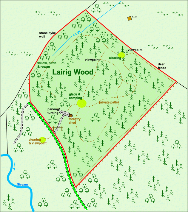 Click to view a full-size version Lairig Wood - SOLD map