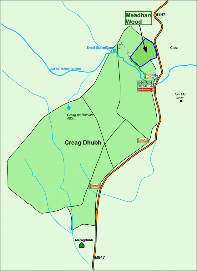 Meadhan Wood - SOLD map
