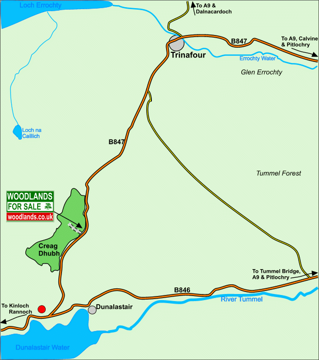 Stravaig Wood - SOLD map