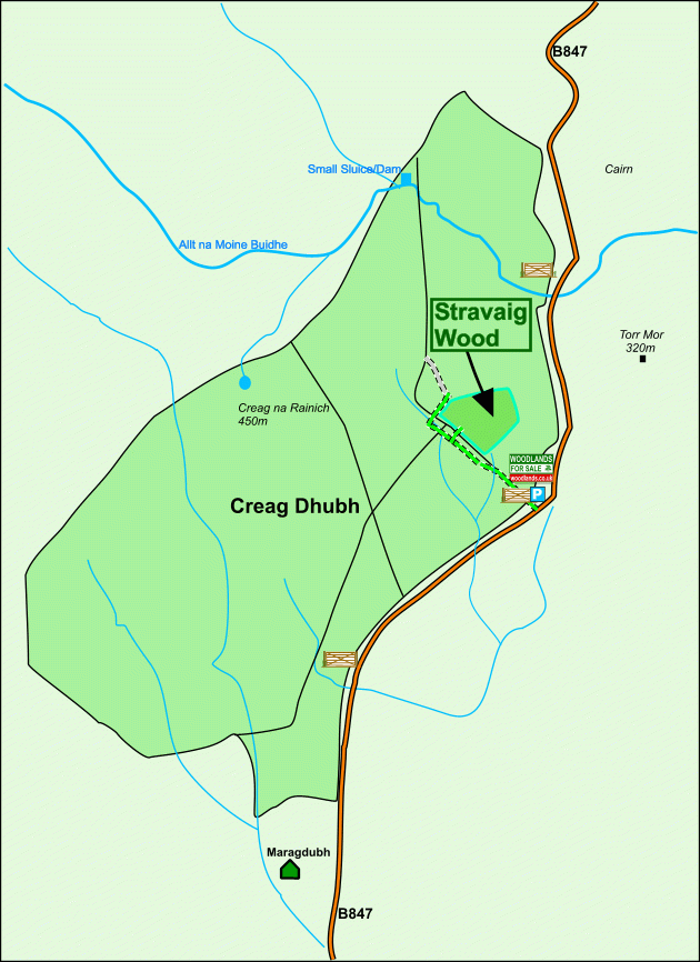 Stravaig Wood - SOLD map