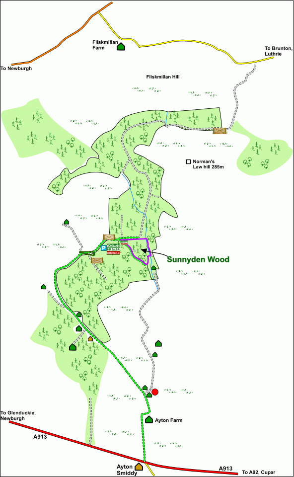 Click to view a full-size version Sunnyden Wood - SOLD map