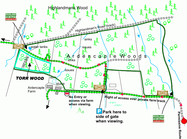 Torr Wood - SOLD map