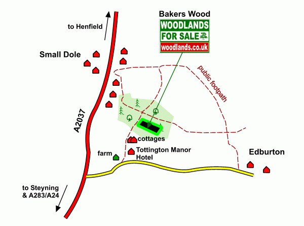 Bakers Wood - SOLD map
