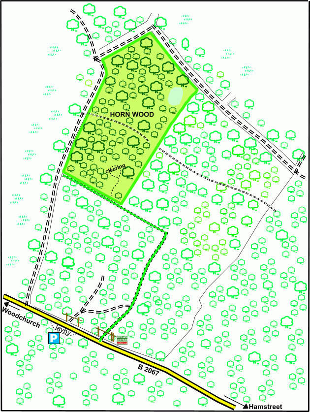 Click to view a full-size version Horn Wood - SOLD map
