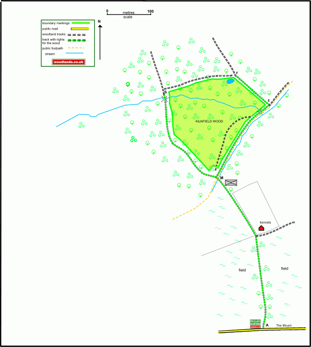 Kilnfield Wood map