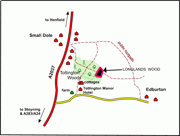 Click to view a full-size version Longlands Wood - SOLD map